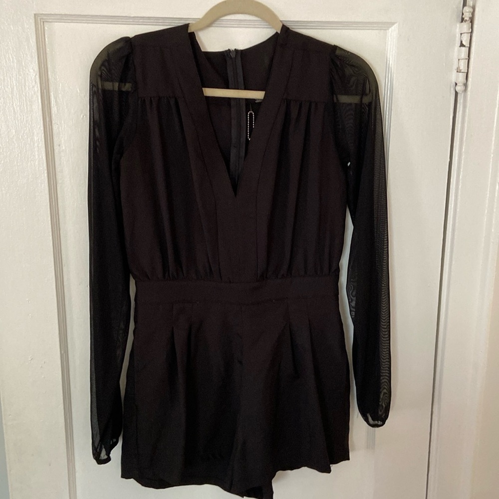 NWOT Poof S Black Romper